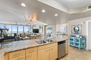 Condo, Multiple Beds (Caribe D411) | Private kitchen | Oven, toaster, paper towels - Caribe D411 (Orange Beach)