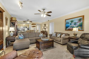 Condo, Multiple Beds (Shipwatch D104) | Living area | TV