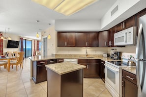 Condo, Multiple Beds (Bluewater 1101) | Private kitchen | Oven, toaster, paper towels - Bluewater 1101 (Orange Beach)