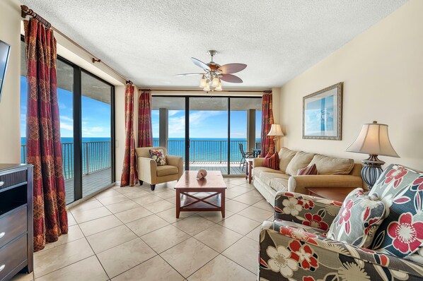 Condo, Multiple Beds (Bluewater 1101) | Living area | TV - Bluewater 1101 (Orange Beach)