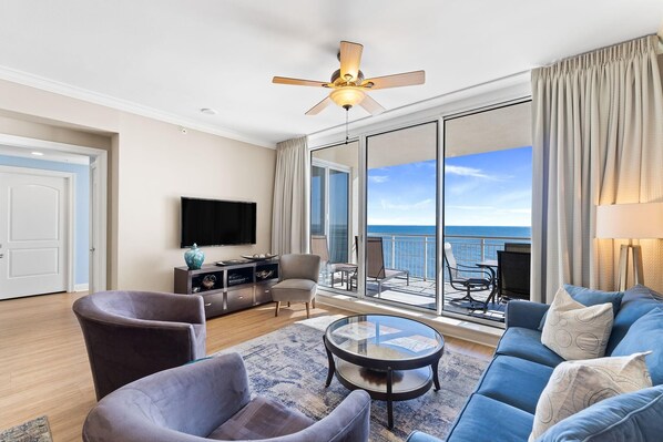 Condo, Multiple Beds (Indigo East 1604) | Living area | TV - Indigo East 1604 (Pensacola)