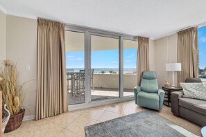 Condo, 1 King Bed with Sofa bed (Perdido Sun 214) | Living area | TV - Perdido Sun 214 (Pensacola)