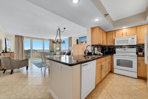 Condo, 1 King Bed with Sofa bed (Perdido Sun 214) | Private kitchen | Oven, toaster, paper towels - Perdido Sun 214 (Pensacola)