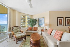 Condo, Multiple Beds (Beach Colony East 9C) | Living area | TV - Beach Colony East 9C (Pensacola)