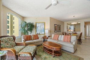 Condo, Multiple Beds (Beach Colony East 9C) | Living area | TV - Beach Colony East 9C (Pensacola)