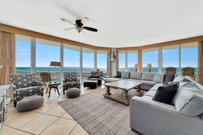 Condo, Multiple Beds (Caribe D1110) | Living area | TV - Caribe D1110 (Orange Beach)