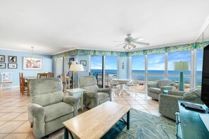 Condo, Multiple Beds (SeaSpray West 603- Gulf Front) | Living area | TV - Seaspray West 603- Gulf Front (Pensacola)