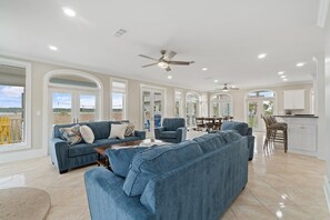 House, Multiple Beds (Reunion Beach House) | Living area | TV - Reunion Beach House (Gulf Shores)