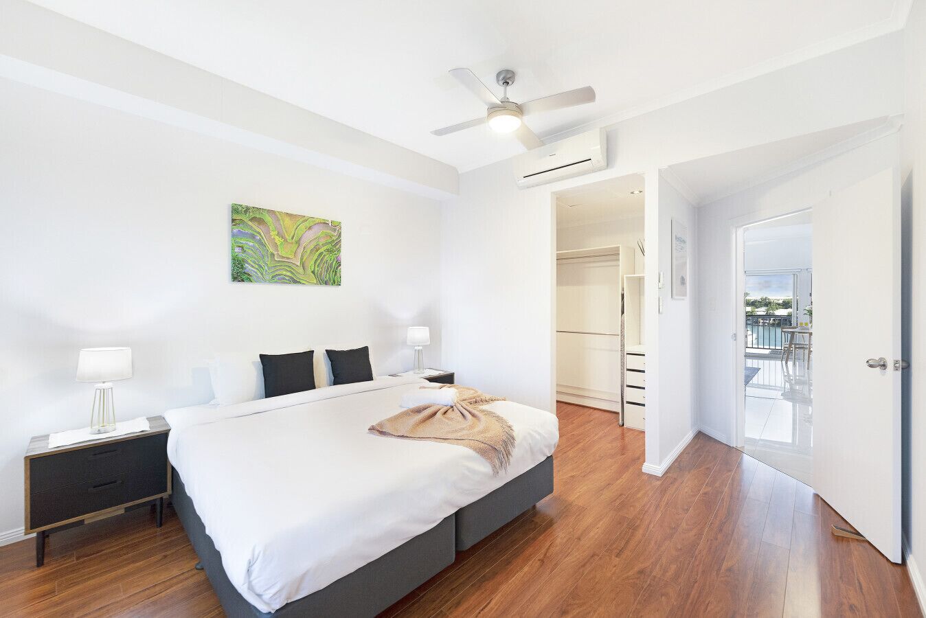 1 bedroom, desk, iron/ironing board, travel cot