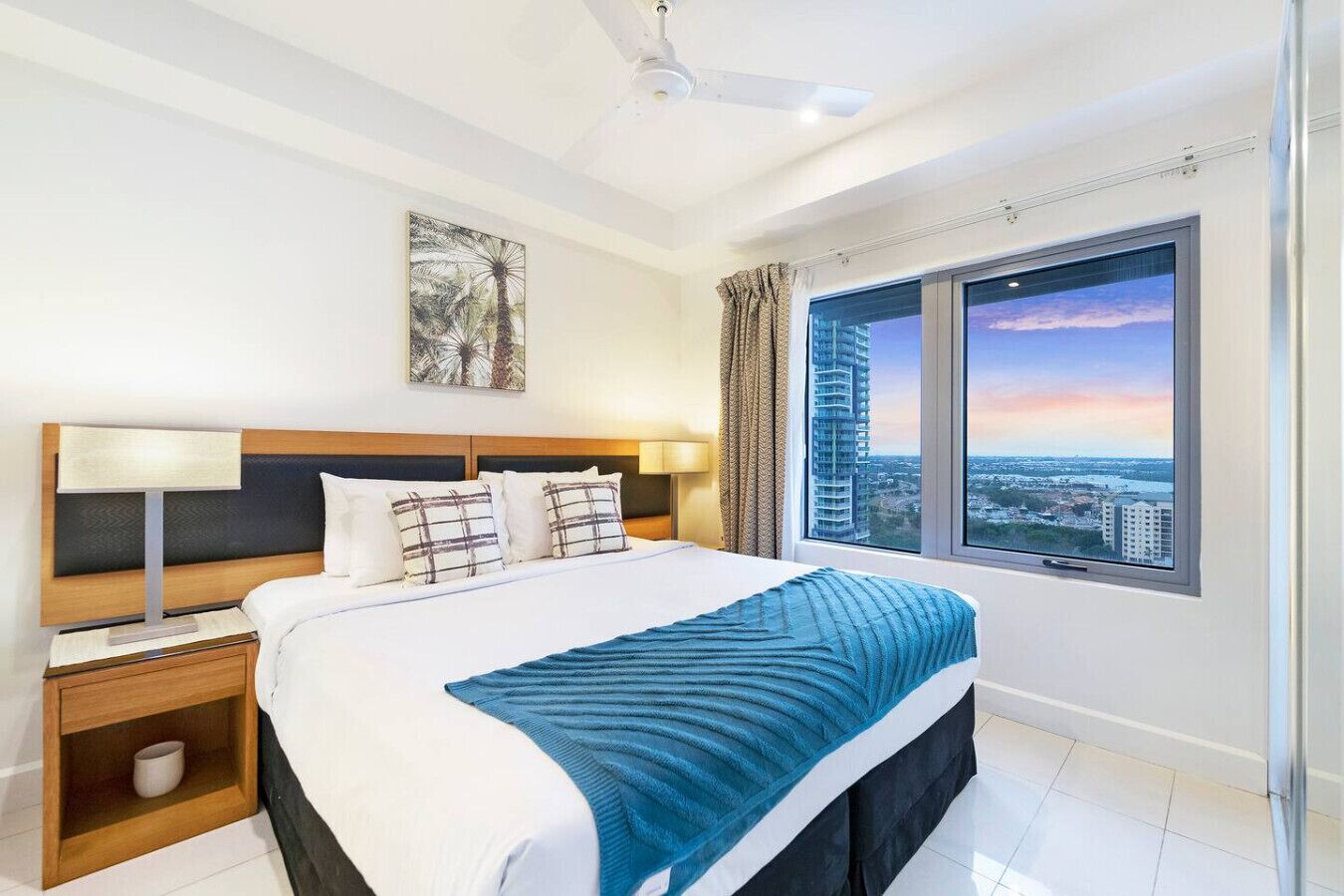 1 bedroom, desk, iron/ironing board, travel cot