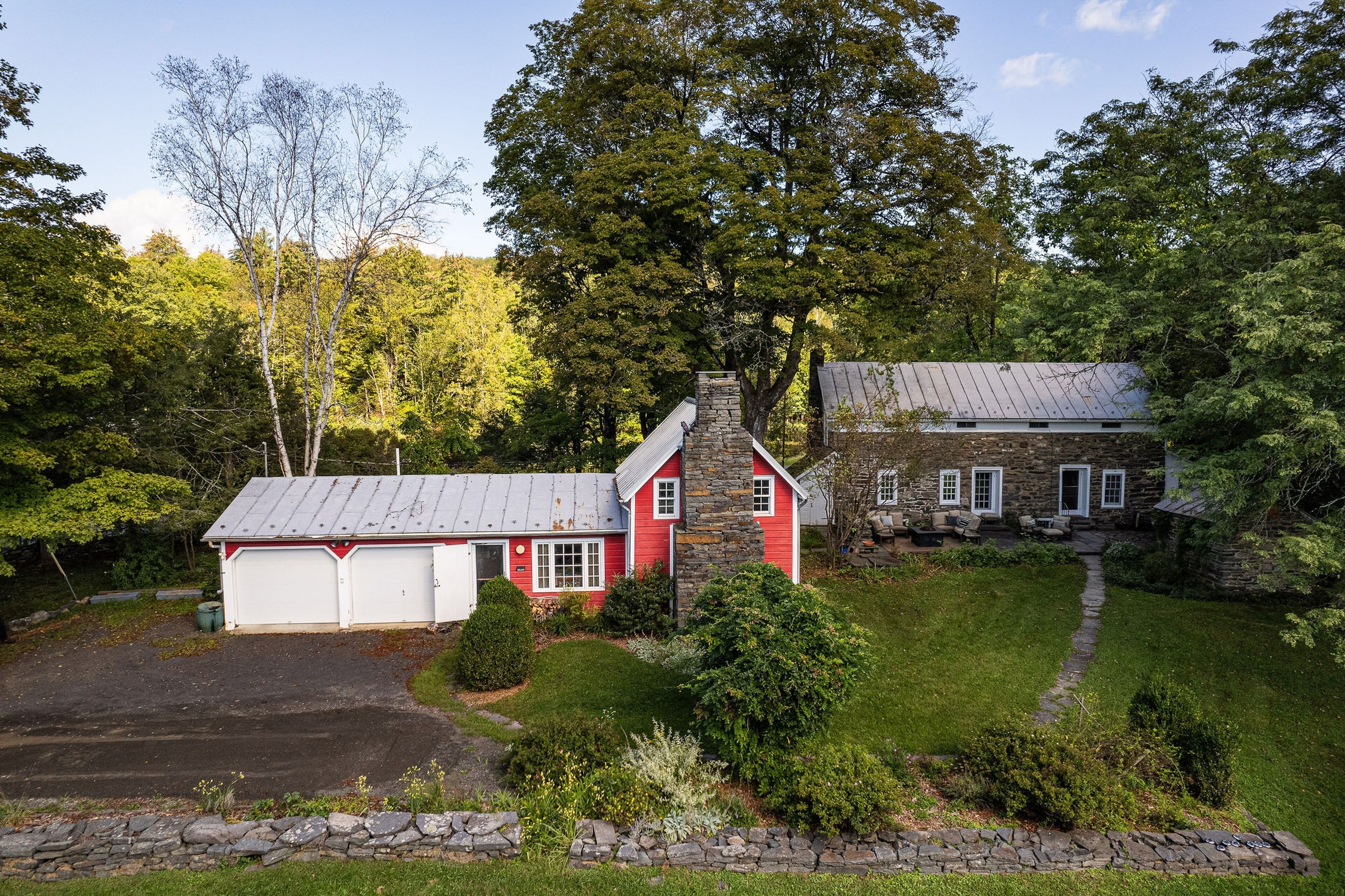 300-year-old stone house with large patio & plenty of country charm