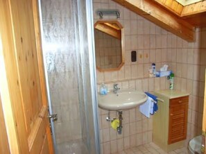 Ducha, secador de pelo y toallas