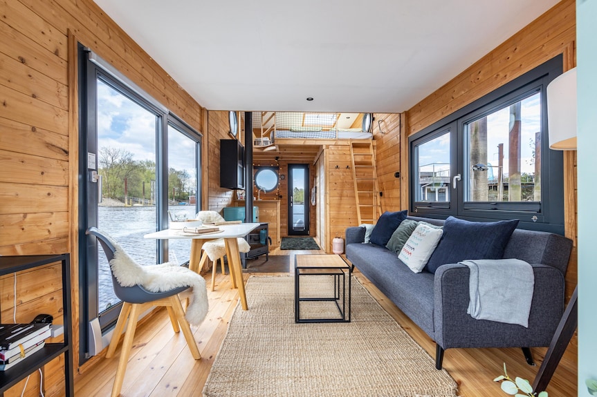 Acogedora Tiny Houseboat Agathe En El Süderelbe - Hamburgo