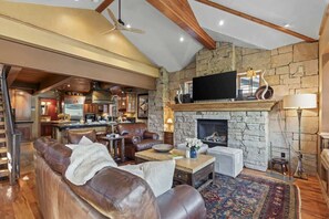 TV, fireplace, offices