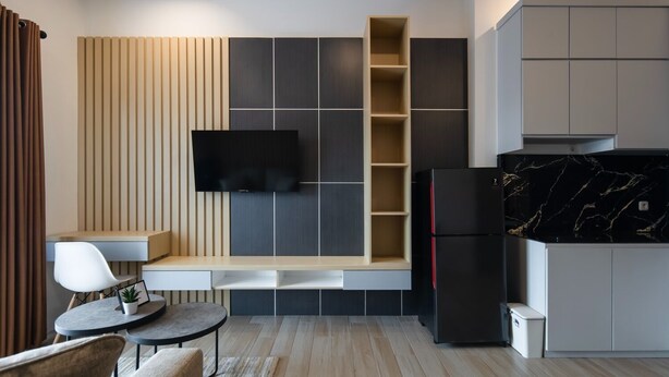 Deluxe-Apartment, 2 Schlafzimmer, Nichtraucher, Stadtblick | Wohnzimmer