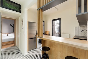 Appartement Ville | Cuisine privée | Grand réfrigérateur, machine à expresso, cafetière/bouilloire