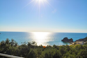 View from property - Studio Apartments, adult and children's pool, sea View - Pelekas Beach, Corfu (Pelekas)