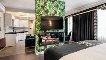 Ático de lujo, chimenea, vistas al mar | 2 dormitorios, sábanas de algodón egipcio, ropa de cama de alta calidad