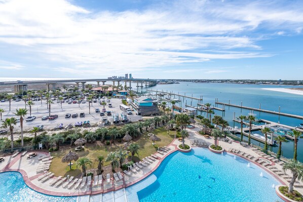 Indoor pool, a heated pool - Family-Friendly Two Bedroom Unit with Phenomenal Gulf and Bay Views. Complimentary Boat Slip! (Orange Beach)
