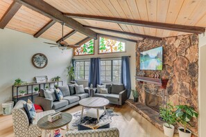 House (4 Bedrooms) | Front of property - Crestline Home w/ Private Hot Tub: Steps to Lake! (Crestline)