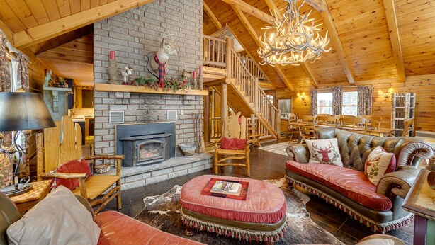 Living area - Idyllic Cabin Getaway w/ Hot Tub By Titus Mountain (Malone)