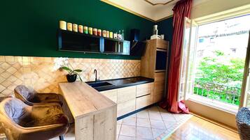 Fridge, oven, stovetop, dishwasher