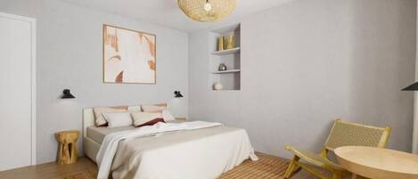 1 bedroom, iron/ironing board, Internet, bed sheets