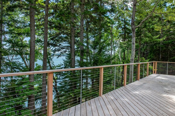 Property grounds - Coastal Hideaway. Water views with expansive deck, pool table, office area. (Harpswell)