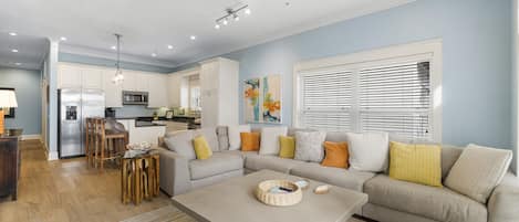 House | Living area | 65-inch Smart TV with digital channels, Netflix, Hulu