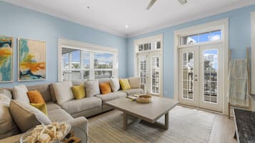 House | Living area | 65-inch Smart TV with digital channels, Netflix, Hulu