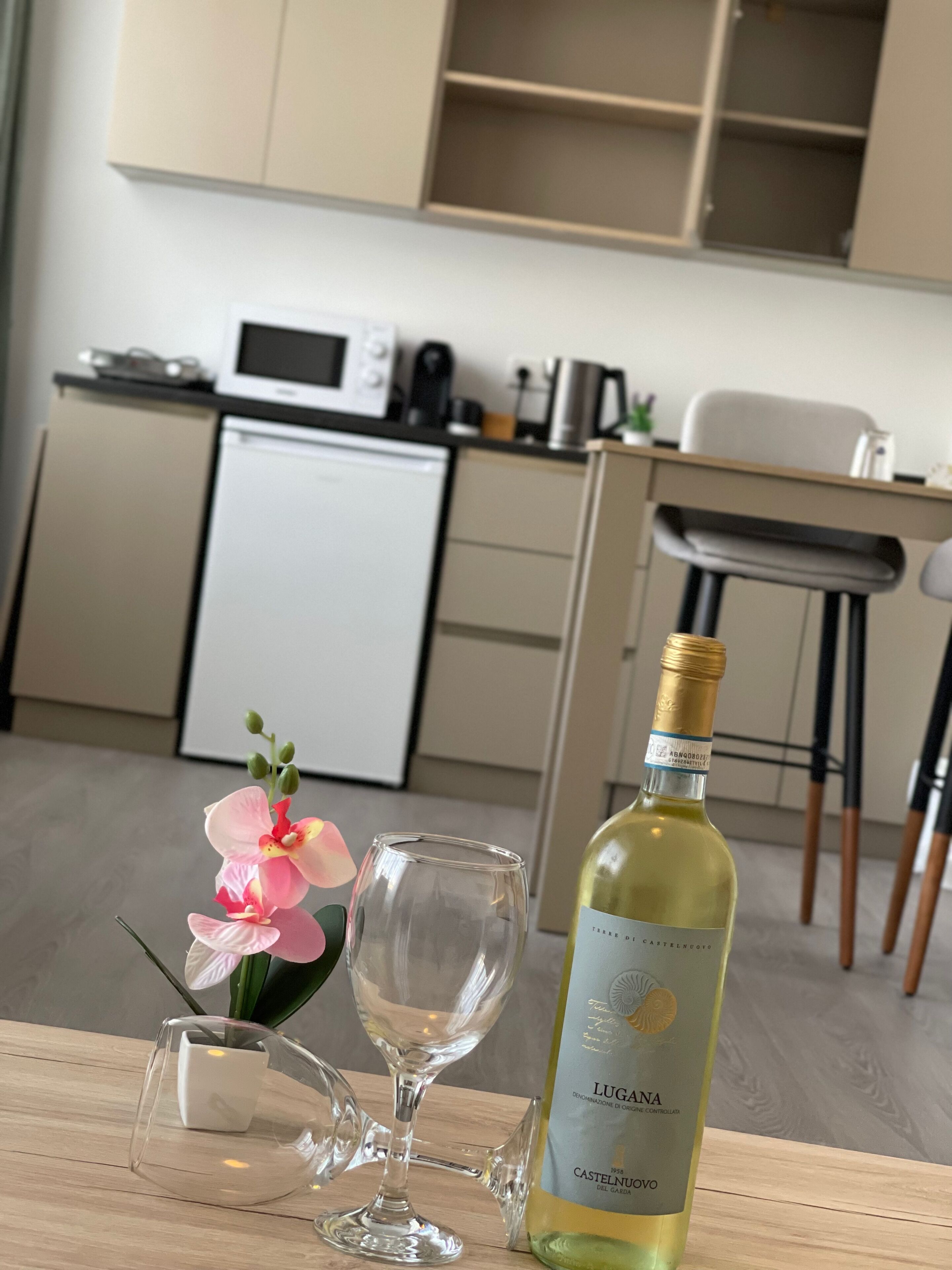 Deluxe-Apartment | Eigene Küche | Großer Kühlschrank, Mikrowelle, Herdplatte, Espressomaschine