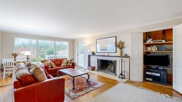 TV, fireplace, DVD player, ping pong