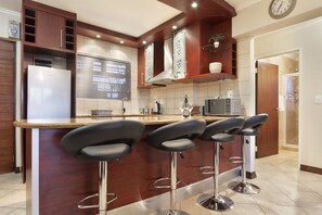 Fridge, microwave, oven, stovetop - Sandy Bay 12B - Two Bedroom Apartment, Sleeps 4 (Cape Town)