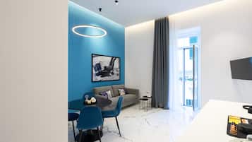 Camera Royal | Area soggiorno | Smart TV 50 pollici con canali satellitari