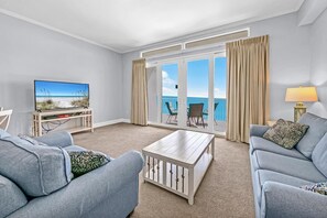 Condo, 1 King Bed with Sofa bed (Laketown Wharf 2017) | Living area | TV - Laketown Wharf 2017 (Panama City Beach)