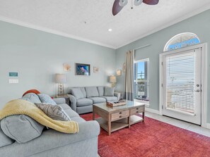 Leilighet, flere senger (Vista del Mar I - Rest - A - While 20) | Oppholdsområde | TV