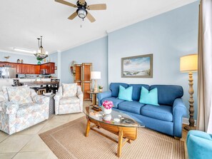 Condo, Multiple Beds (Ocean Villa Penthouse #2302) | Living area | TV - Ocean Villa Penthouse #2302 (Panama City Beach)