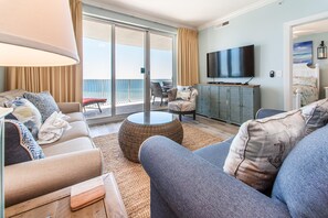 Condo, Multiple Beds (Ocean Villa 1406) | Living area | TV - Ocean Villa 1406 (Panama City Beach)