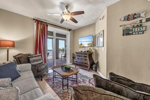 Condo, Multiple Beds (Grand Panama 1-303) | Living area | TV - Grand Panama 1-303 (Panama City Beach)