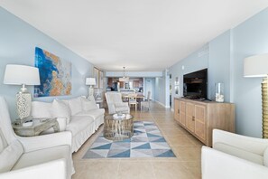 Condo, Multiple Beds (Sandy Key 335) | Living area | TV