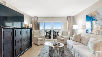 Condo, Multiple Beds (Sandy Key 335) | Living area | TV