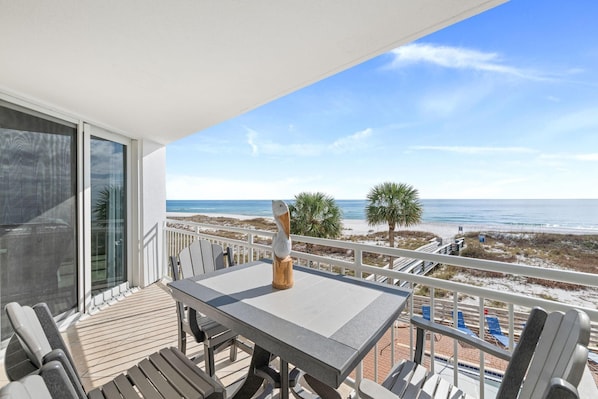 Condo, Multiple Beds (SeaSpray West 304- Gulf Front) | Outdoor dining
