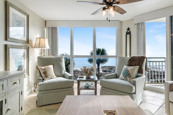 Condo, Multiple Beds (SeaSpray West 304- Gulf Front) | Living area - Seaspray West 304- Gulf Front (Pensacola)