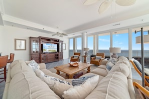 Condo, Multiple Beds (La Playa 1103) | Living area | TV