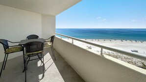 A balcony with a view of the beach and ocean. - Perdido Sun 712 (Pensacola)