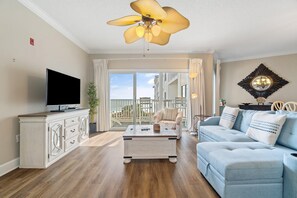 Condo, Multiple Beds (Palm Beach D45) | Living area | TV - Palm Beach D45 (Orange Beach)