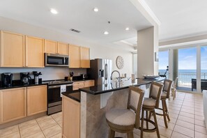 Condo, Multiple Beds (La Playa 202) | Private kitchen | Oven, toaster, paper towels - La Playa 202 (Pensacola)