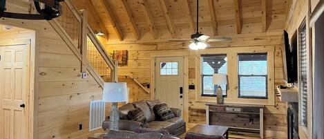 Televisión, chimenea