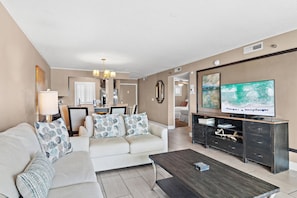 Condo, 1 King Bed with Sofa bed (Ocean 214 at The Islander) | Living area | TV