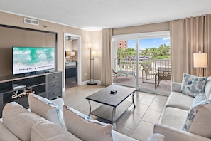 Condo, 1 King Bed with Sofa bed (Ocean 214 at The Islander) | Living area | TV